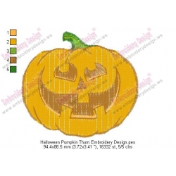 Halloween Pumpkin Thum Embroidery Design